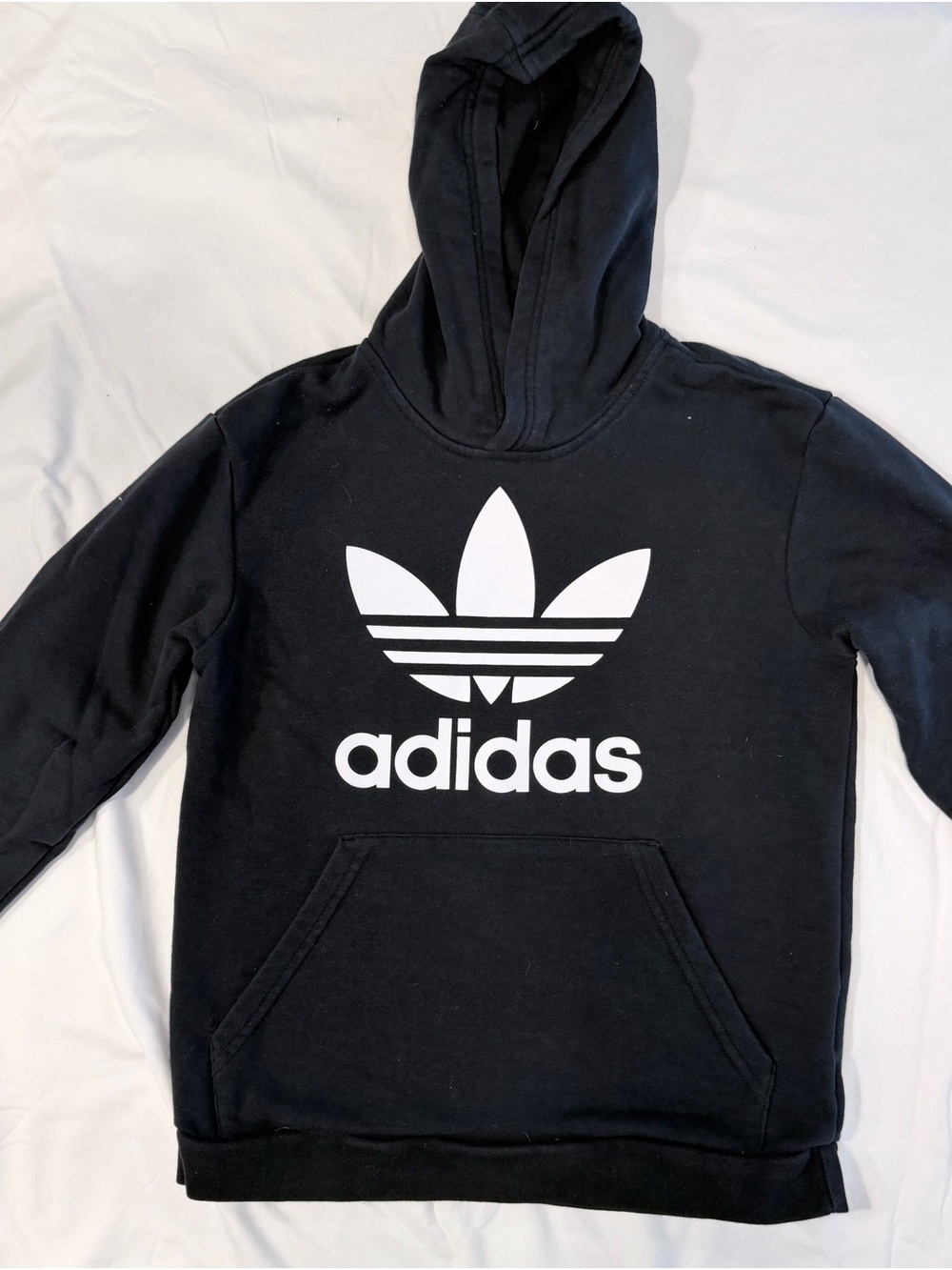 adidas Black Hoodie with White Trefoil Logo